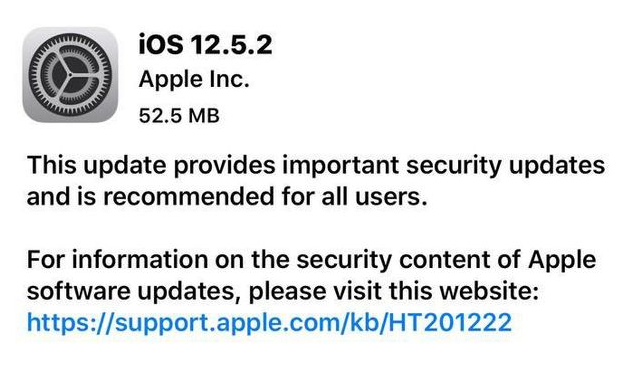 襄城苹果手机维修分享iOS12.5.2发布，建议所有老苹果用户安装 